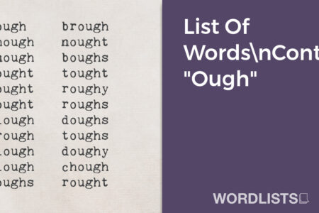List Of Words Containing "Ough" thumbnail