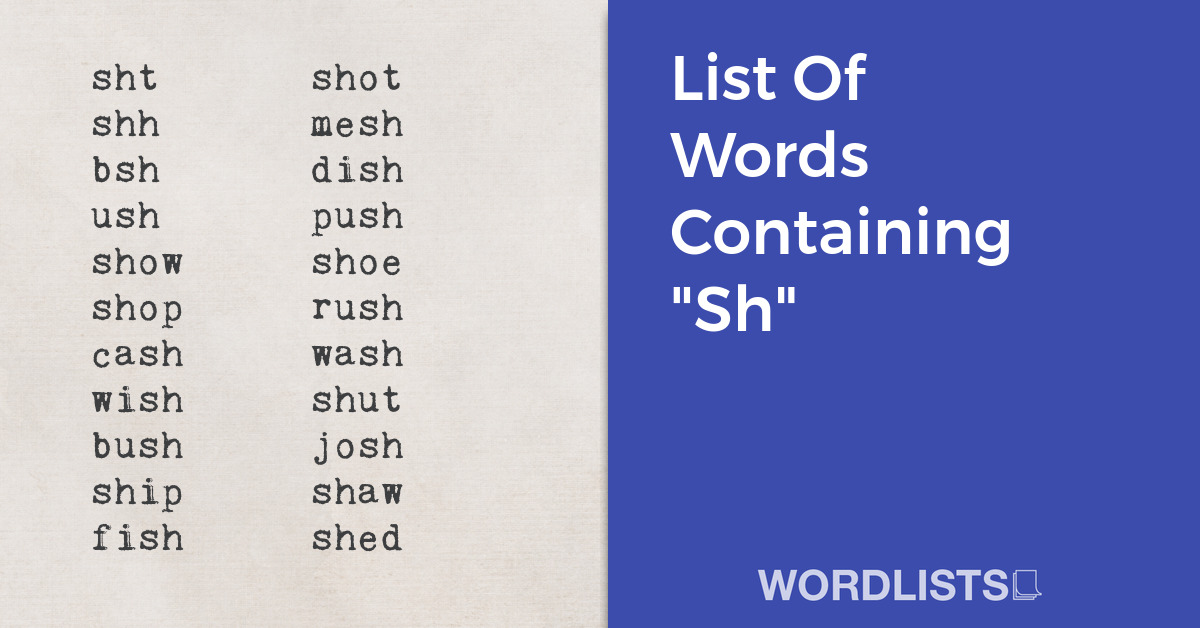 List Of Words Containing "Sh" thumbnail