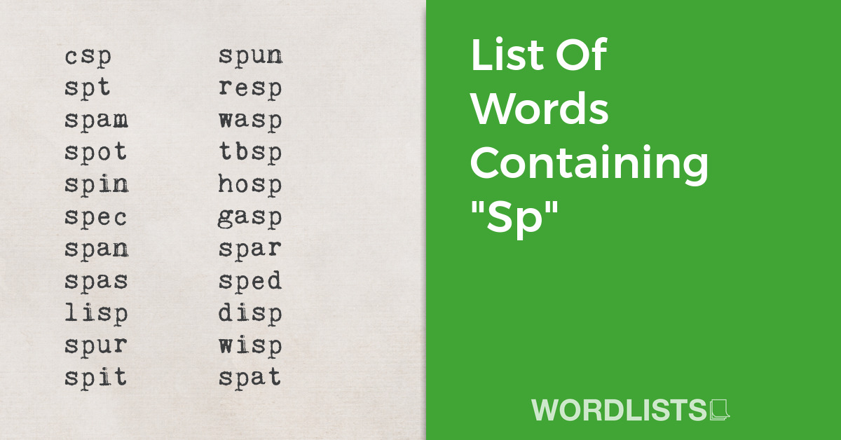 List Of Words Containing "Sp" thumbnail