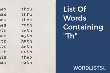 List Of Words Containing "Th" thumbnail