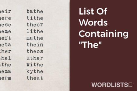 List Of Words Containing "The" thumbnail