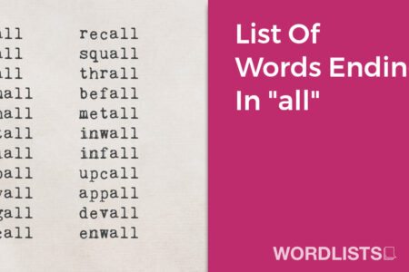 List Of Words Ending In "all" thumbnail
