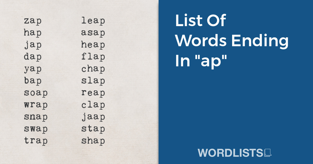 List Of Words Ending In "ap" thumbnail