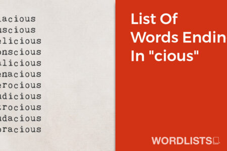 List Of Words Ending In "cious" thumbnail
