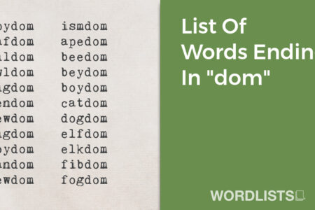 List Of Words Ending In "dom" thumbnail