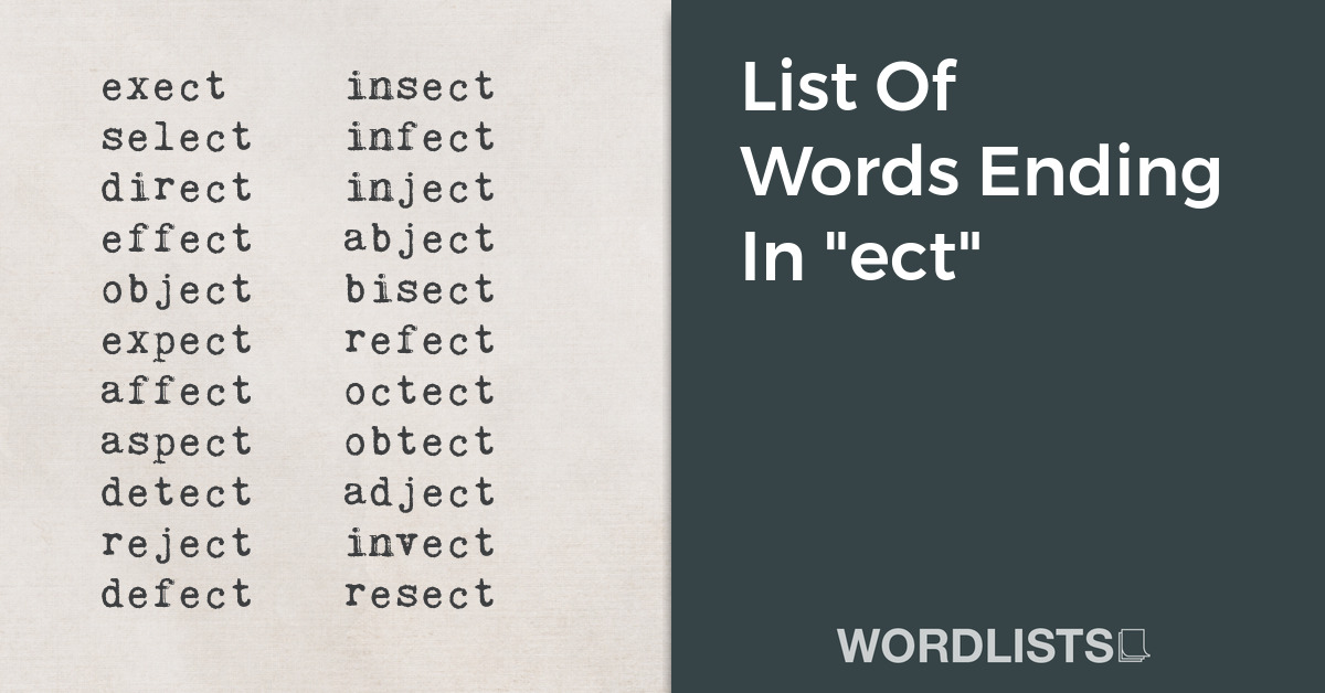 List Of Words Ending In "ect" thumbnail
