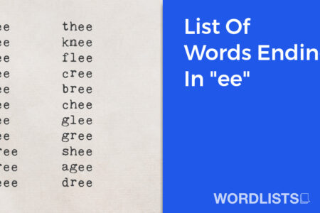List Of Words Ending In "ee" thumbnail