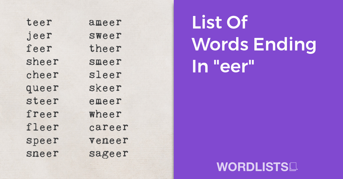 List Of Words Ending In "eer" thumbnail