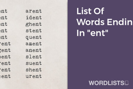 List Of Words Ending In "ent" thumbnail