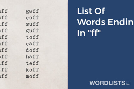 List Of Words Ending In "ff" thumbnail