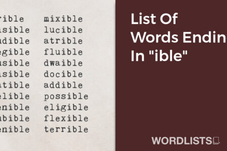 List Of Words Ending In "ible" thumbnail
