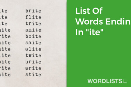 List Of Words Ending In "ite" thumbnail