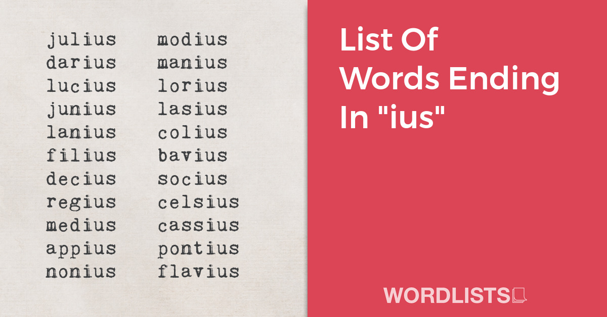 List Of Words Ending In "ius" thumbnail