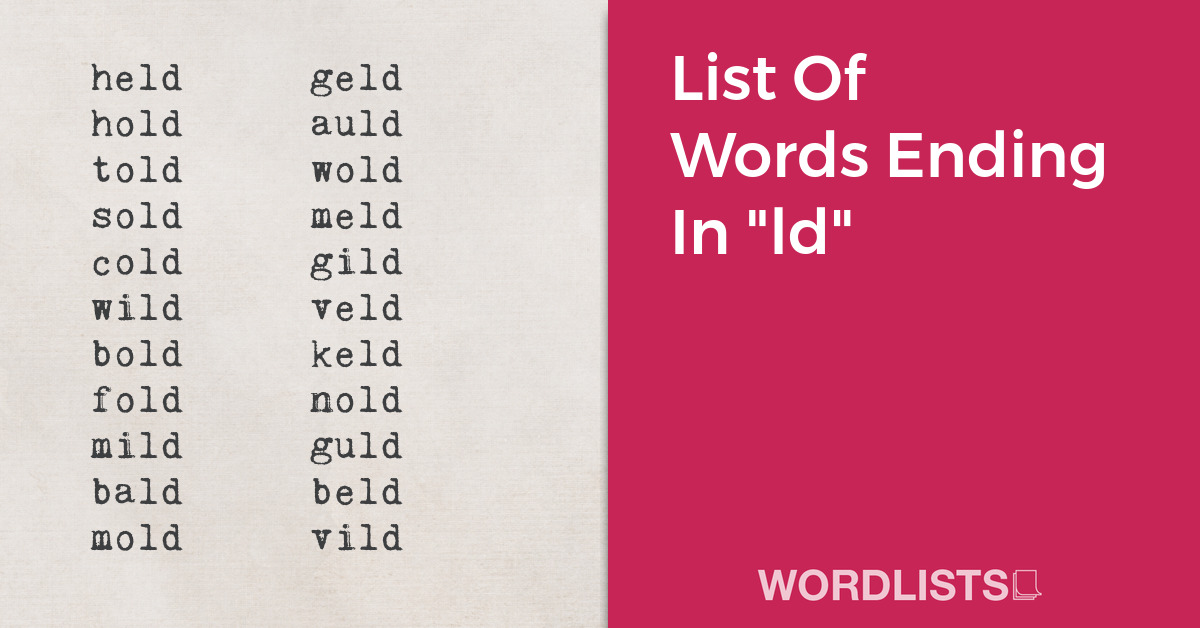 List Of Words Ending In "ld" thumbnail