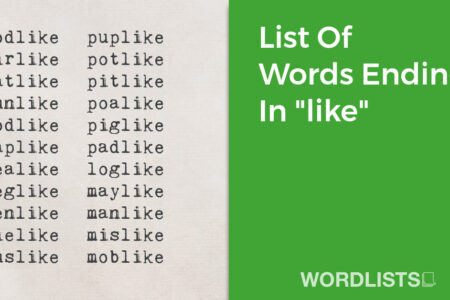 List Of Words Ending In "like" thumbnail