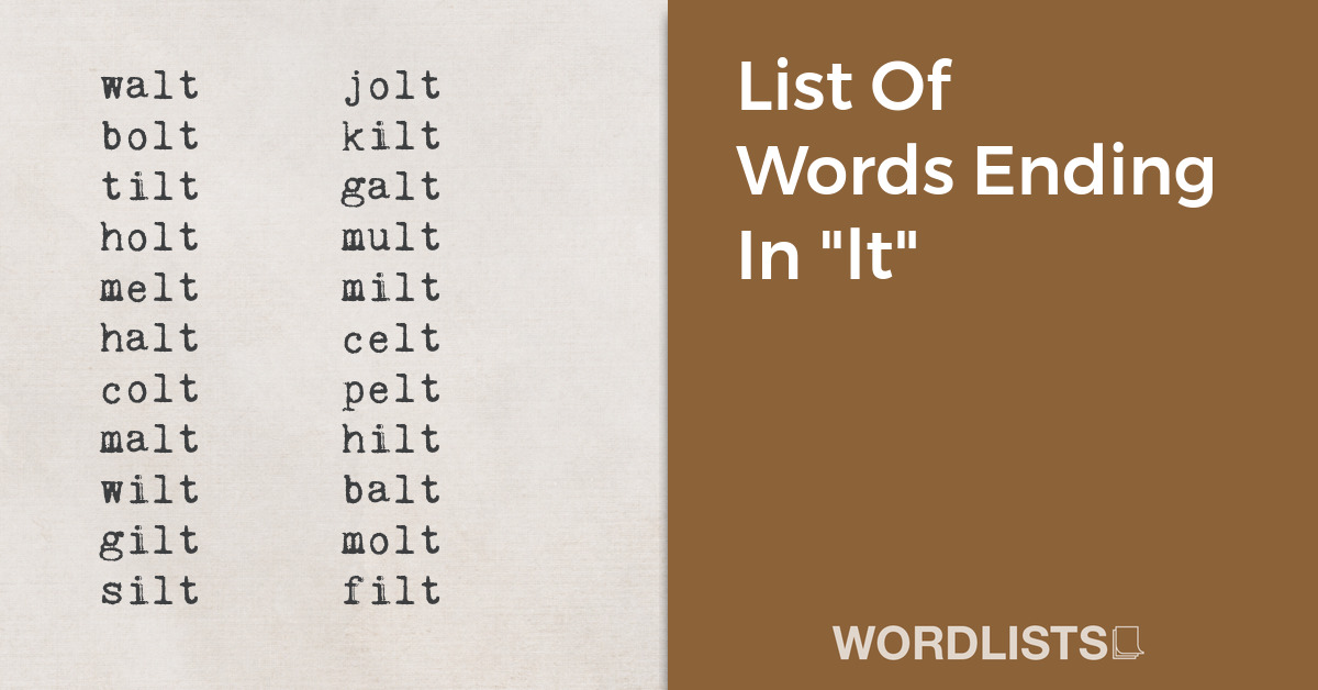 List Of Words Ending In "lt" thumbnail