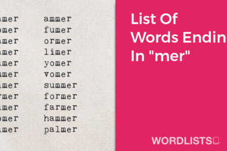 List Of Words Ending In "mer" thumbnail