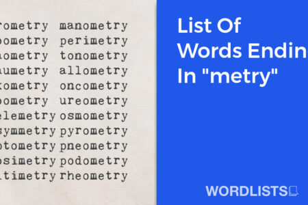 List Of Words Ending In "metry" thumbnail