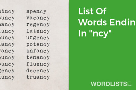 List Of Words Ending In "ncy" thumbnail