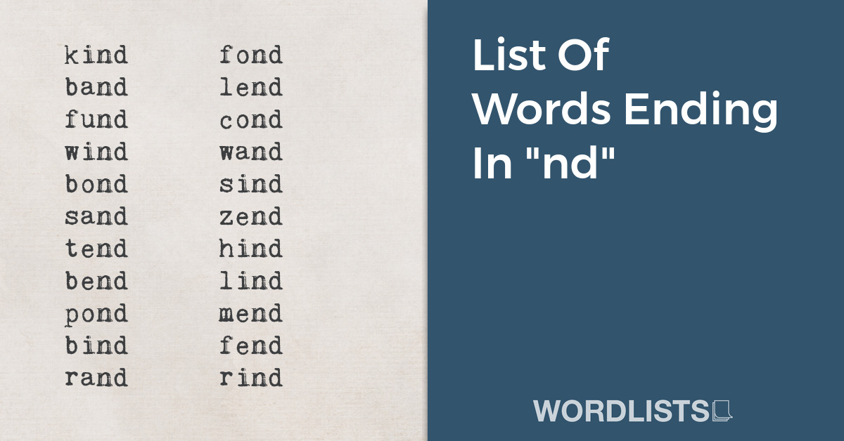 List Of Words Ending In "nd" thumbnail