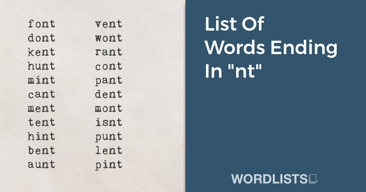 List Of Words Ending In "nt" thumbnail
