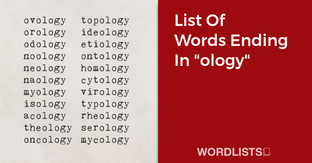 List Of Words Ending In 