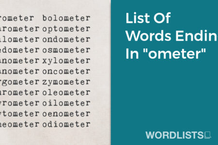 List Of Words Ending In "ometer" thumbnail