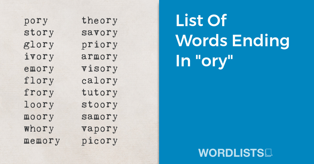 List Of Words Ending In "ory" thumbnail