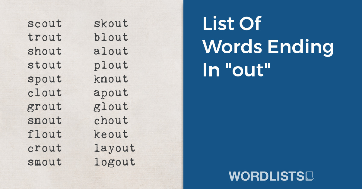 List Of Words Ending In "out" thumbnail