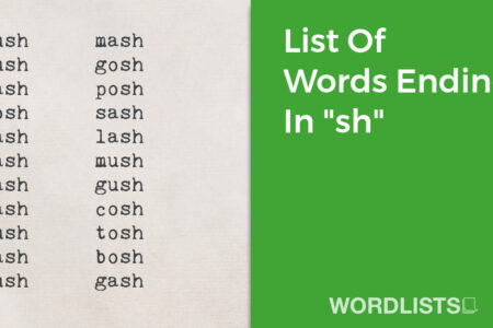 List Of Words Ending In "sh" thumbnail