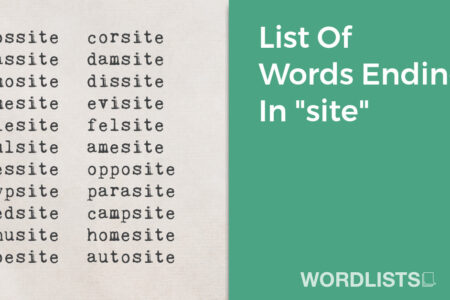 List Of Words Ending In "site" thumbnail
