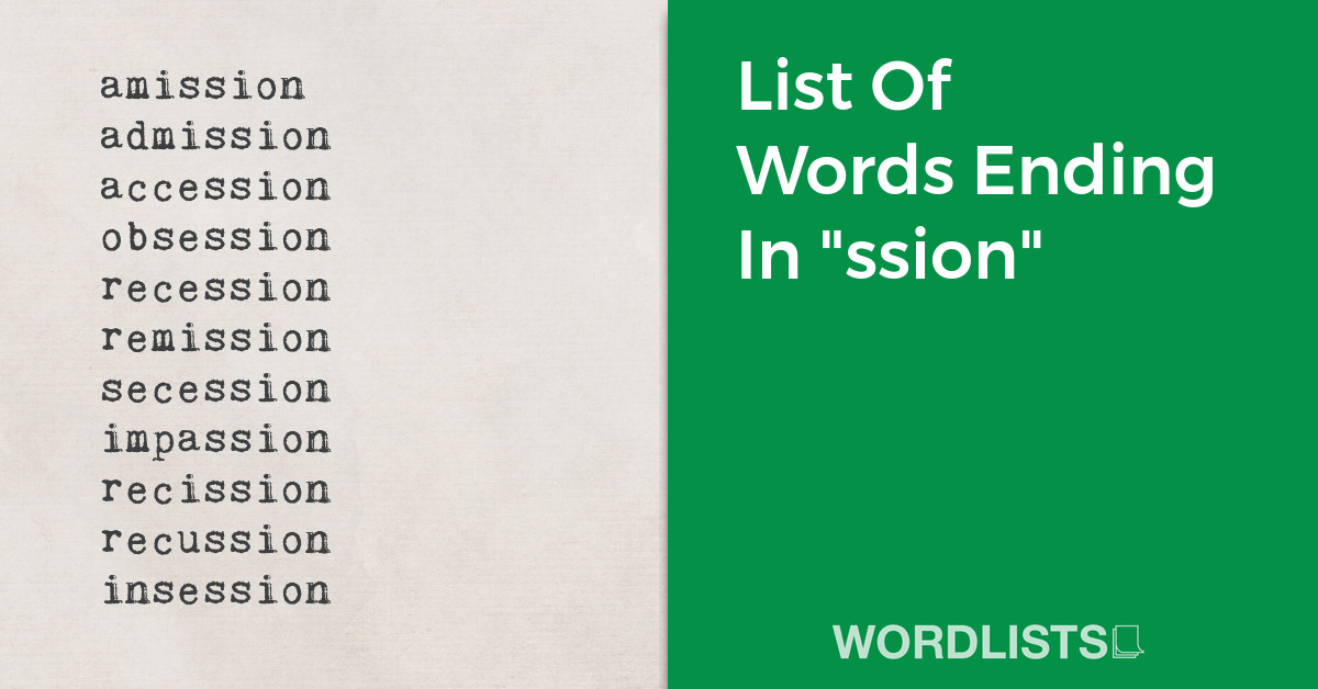 List Of Words Ending In "ssion" thumbnail
