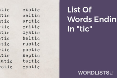 List Of Words Ending In "tic" thumbnail
