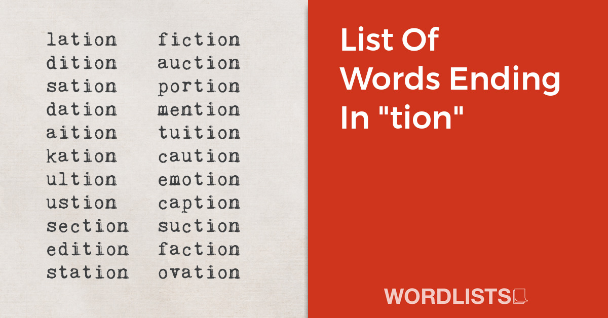 List Of Words Ending In "tion" thumbnail