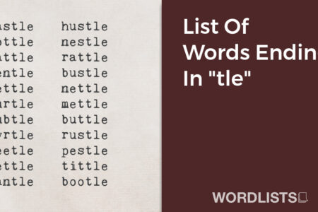 List Of Words Ending In "tle" thumbnail