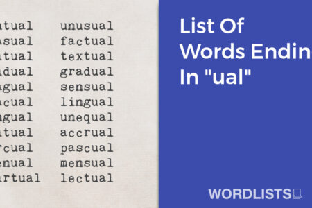 List Of Words Ending In "ual" thumbnail