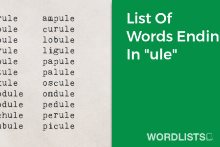 List Of Words Ending In "ule" thumbnail