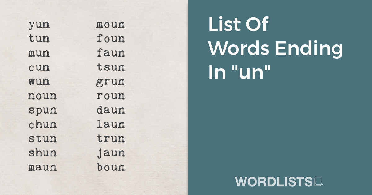 List Of Words Ending In "un" thumbnail