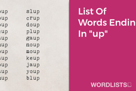 List Of Words Ending In "up" thumbnail