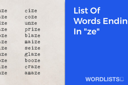 List Of Words Ending In "ze" thumbnail