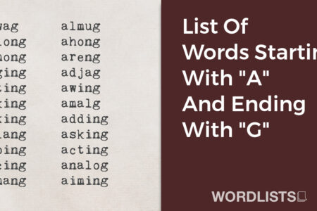 List Of Words Starting With "A" And Ending With "G" thumbnail