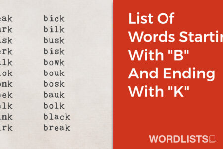 List Of Words Starting With "B" And Ending With "K" thumbnail