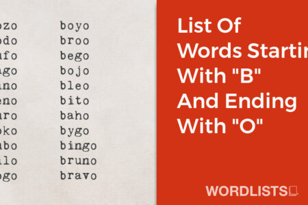 List Of Words Starting With "B" And Ending With "O" thumbnail