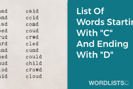 List Of Words Starting With "C" And Ending With "D" thumbnail