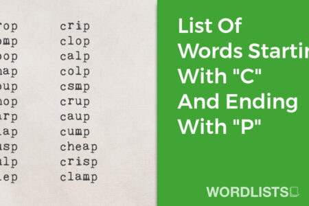List Of Words Starting With "C" And Ending With "P" thumbnail