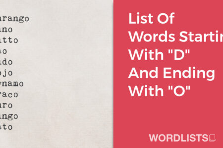 List Of Words Starting With "D" And Ending With "O" thumbnail