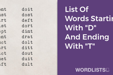 List Of Words Starting With "D" And Ending With "T" thumbnail