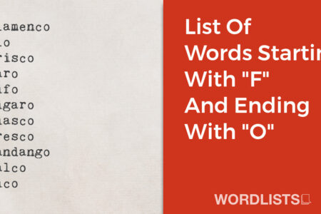 List Of Words Starting With "F" And Ending With "O" thumbnail