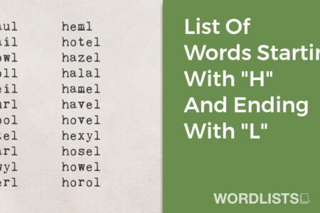List Of Words Starting With "H" And Ending With "L" thumbnail