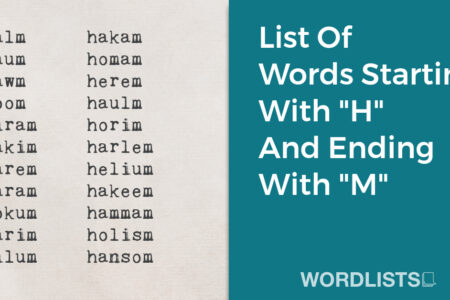 List Of Words Starting With "H" And Ending With "M" thumbnail